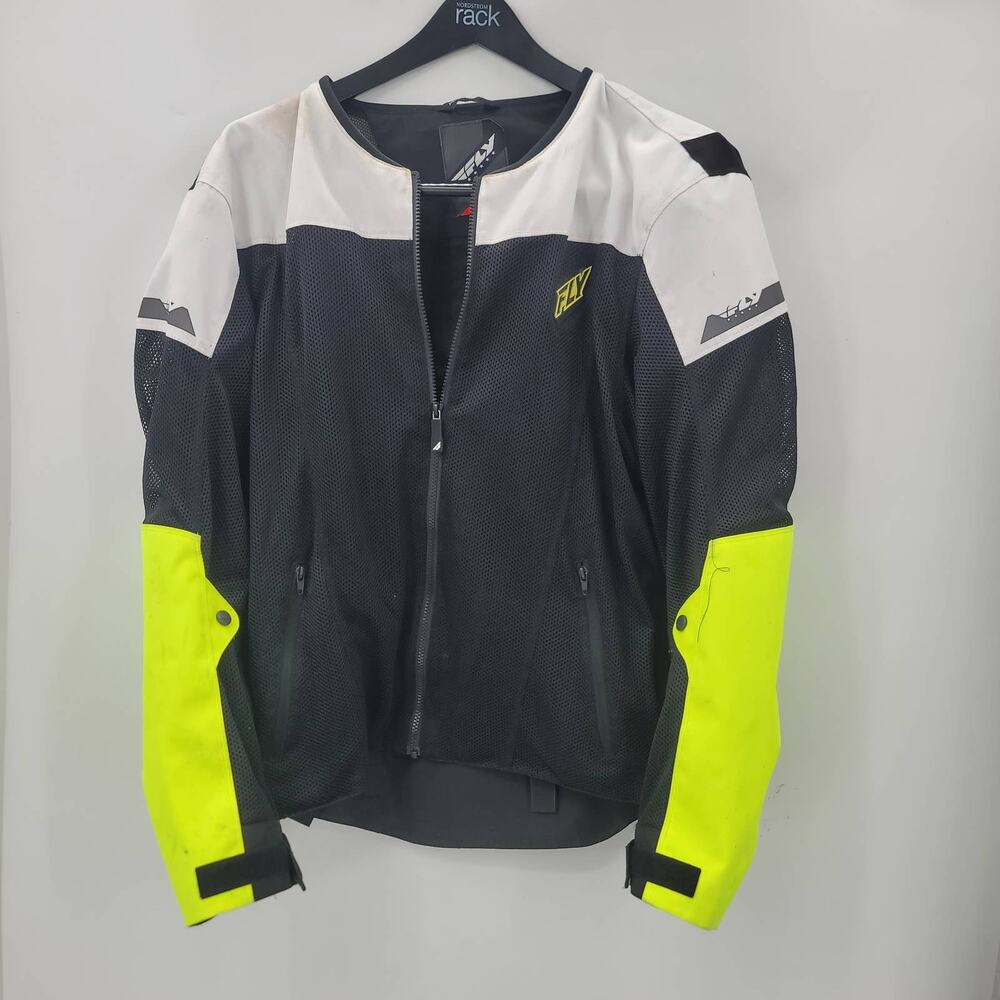 Fly Street 2X jacket Racing Flux Air Mesh Armored Black Neon Hi Visibility
